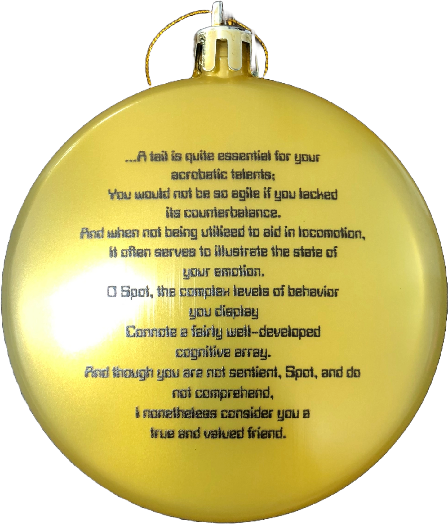 Tree Treasures Trek Data Ode to Spot Ornament for Christmas Tree Double Sided | Ode to Spot Christmas Ornaments | Trekkie Ornament for Tree Shatterproof Trekkie