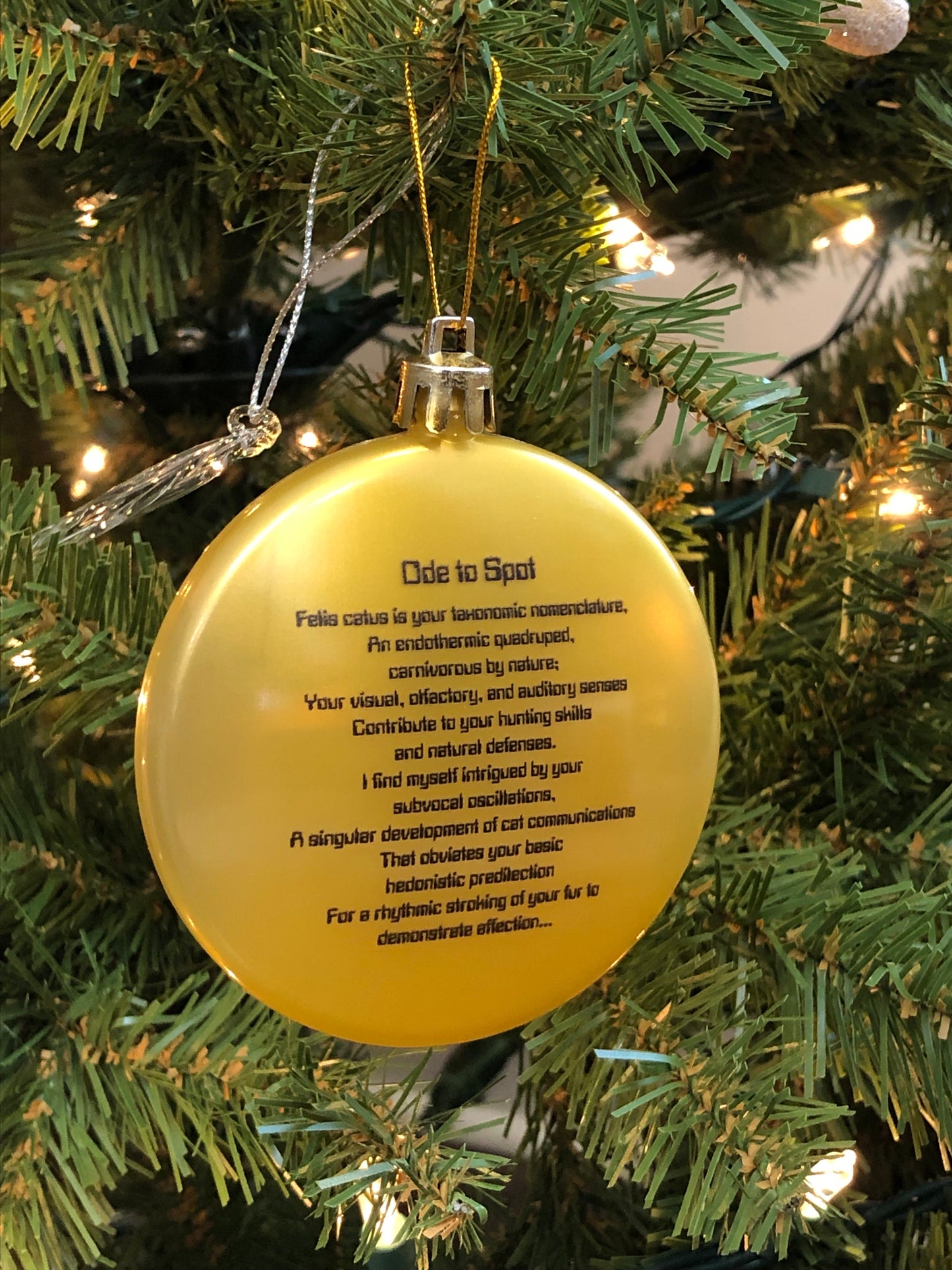 Tree Treasures Trek Data Ode to Spot Ornament for Christmas Tree Double Sided | Ode to Spot Christmas Ornaments | Trekkie Ornament for Tree Shatterproof Trekkie