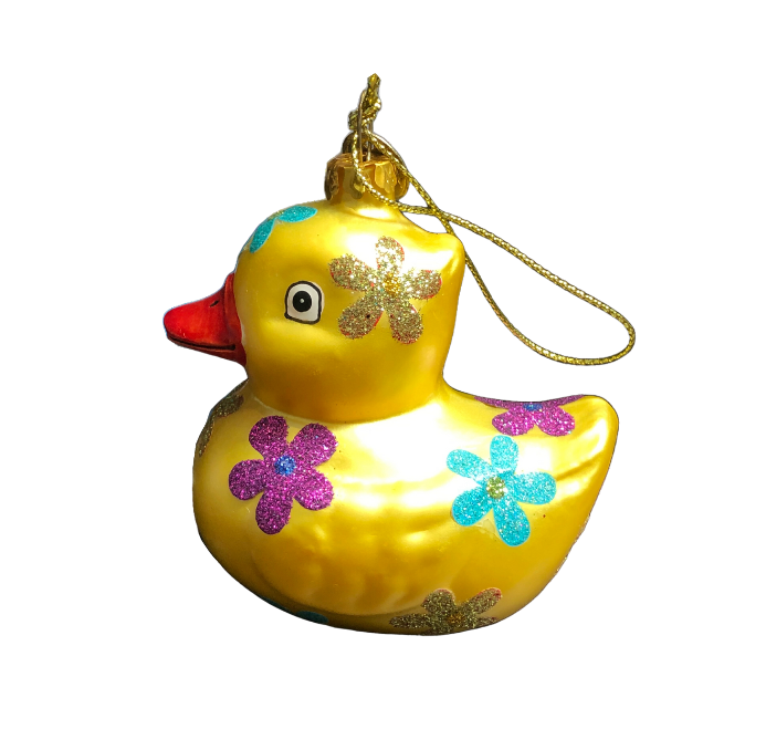 Duck Ornaments for Christmas Tree, Hand Painted Glass Duck Ornament, Rubber Duck Christmas Ornament for Christmas Tree, Duck Christmas Decorations, Christmas Rubber Duck