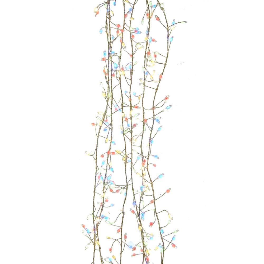 300-Light Superbrite Steady Multi-Color LED Cluster Garland (Silver Wire) | Kurt Adler
