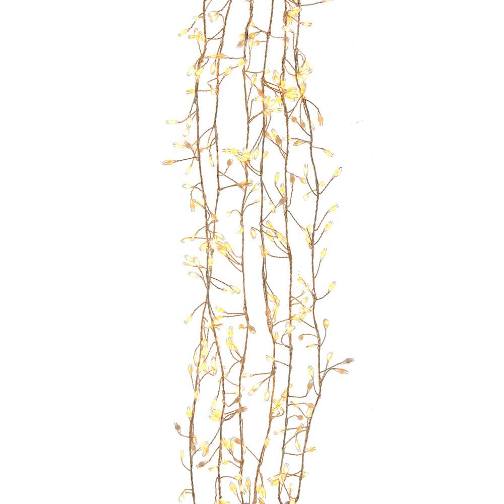 300-Light Superbrite Twinkling Cool White LED Cluster Garland (Silver Wire) | Kurt Adler