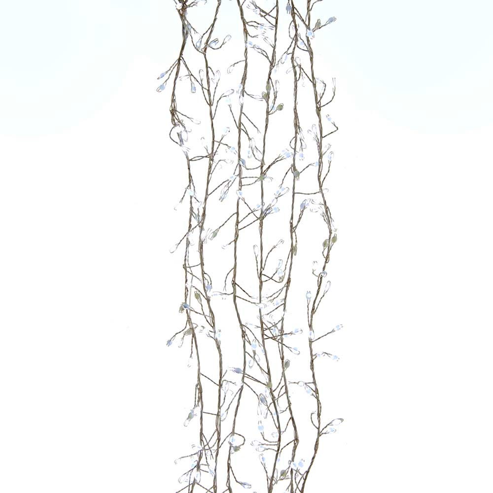 300-Light Superbrite Twinkling Cool White LED Cluster Garland (Silver Wire) | Kurt Adler
