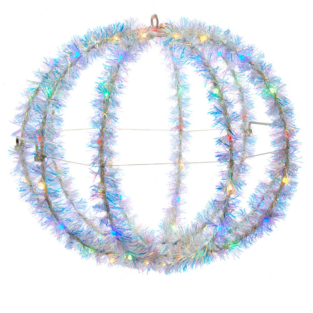 12" Multi-Color LED Tinsel Foldable Metal Sphere | Kurt Adler