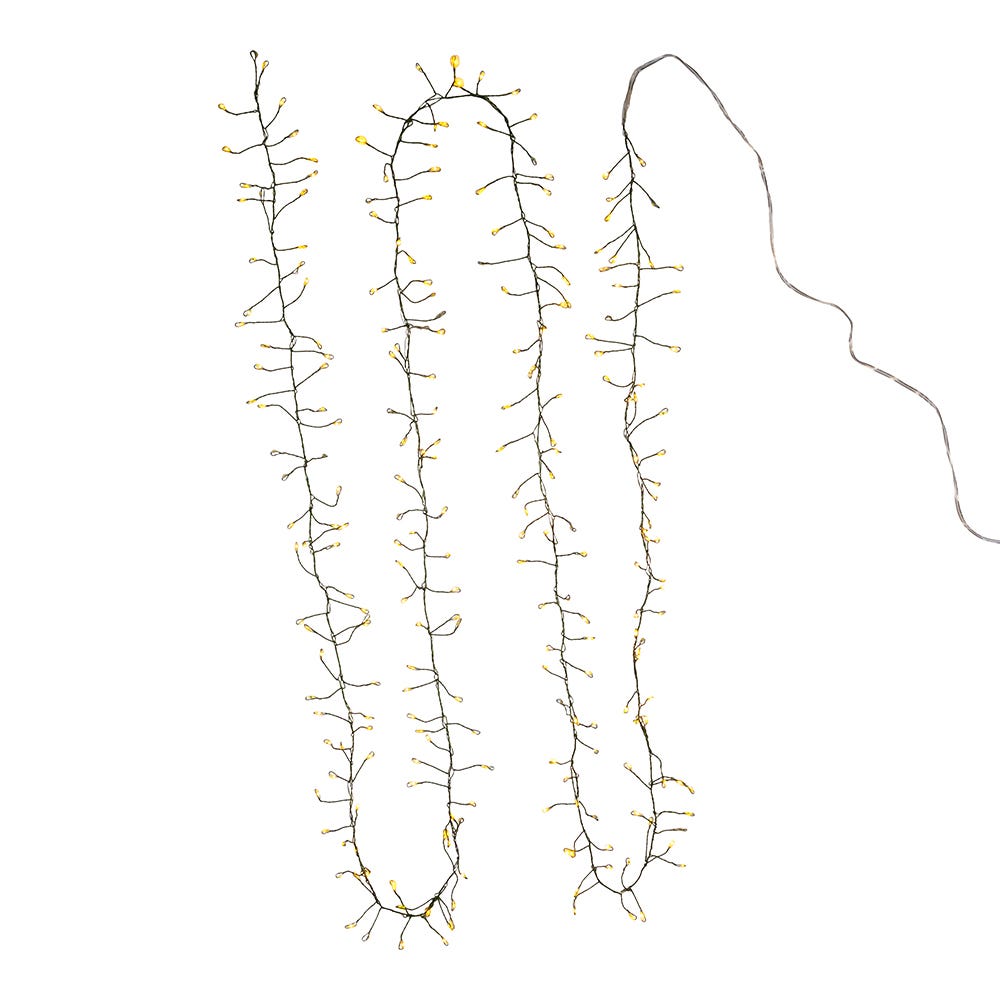 240-Light Fairy Twinkle Cool White LED Cluster Garland (Green Wire) | Kurt Adler