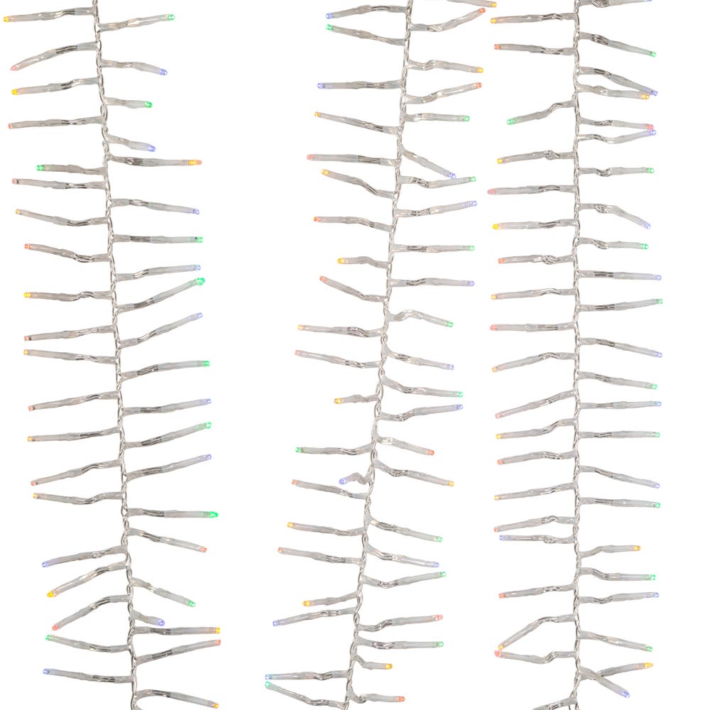 1000-Light Multi-Color Clear-Wire Cluster Garland | Kurt Adler