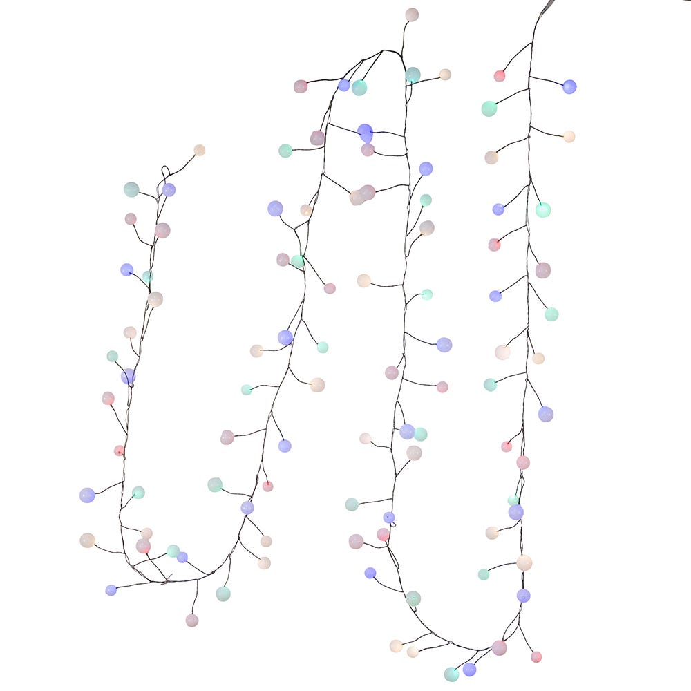 100-Light 8 ft Multi-Color LED Bead Cluster Garland | Kurt Adler