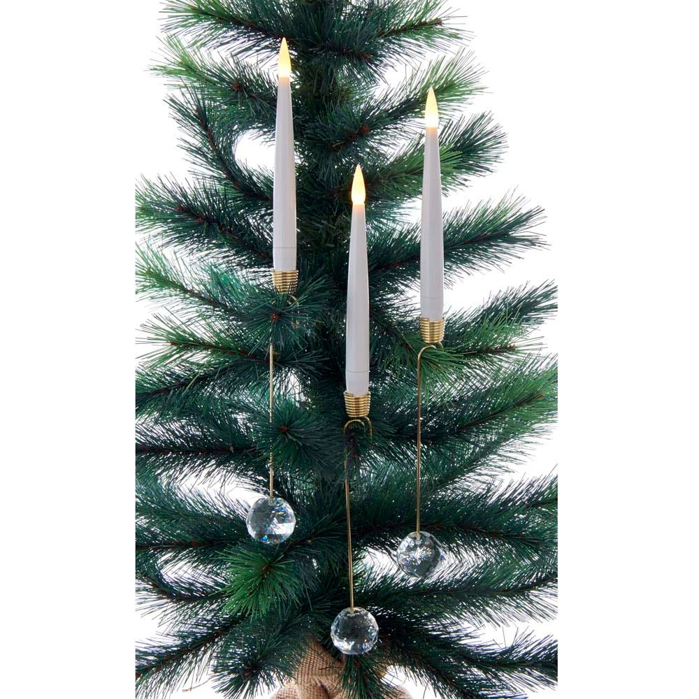 Kurt S. Adler Inch Candle with Faceted Glass Weight Remote Control, 10-Piece Novelty Light Set, Multi, Count