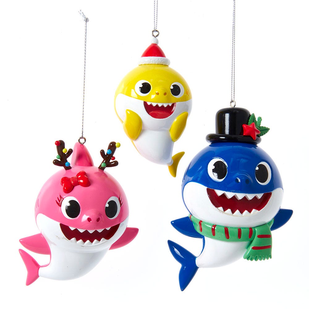Baby Shark™ Santa Family Ornaments, 3-Piece Set