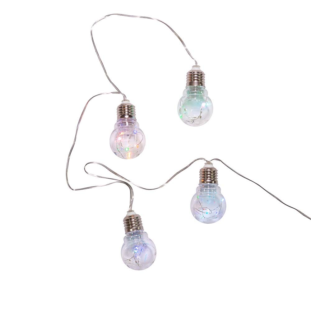 Kurt Adler 4-Light 3" Transparent Edison Bulb Fairie Light Set