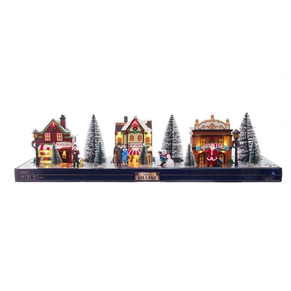 5.5" Battery-Operated LED Lighted Christmas Village Set (17-Piece) | Kurt Adler
