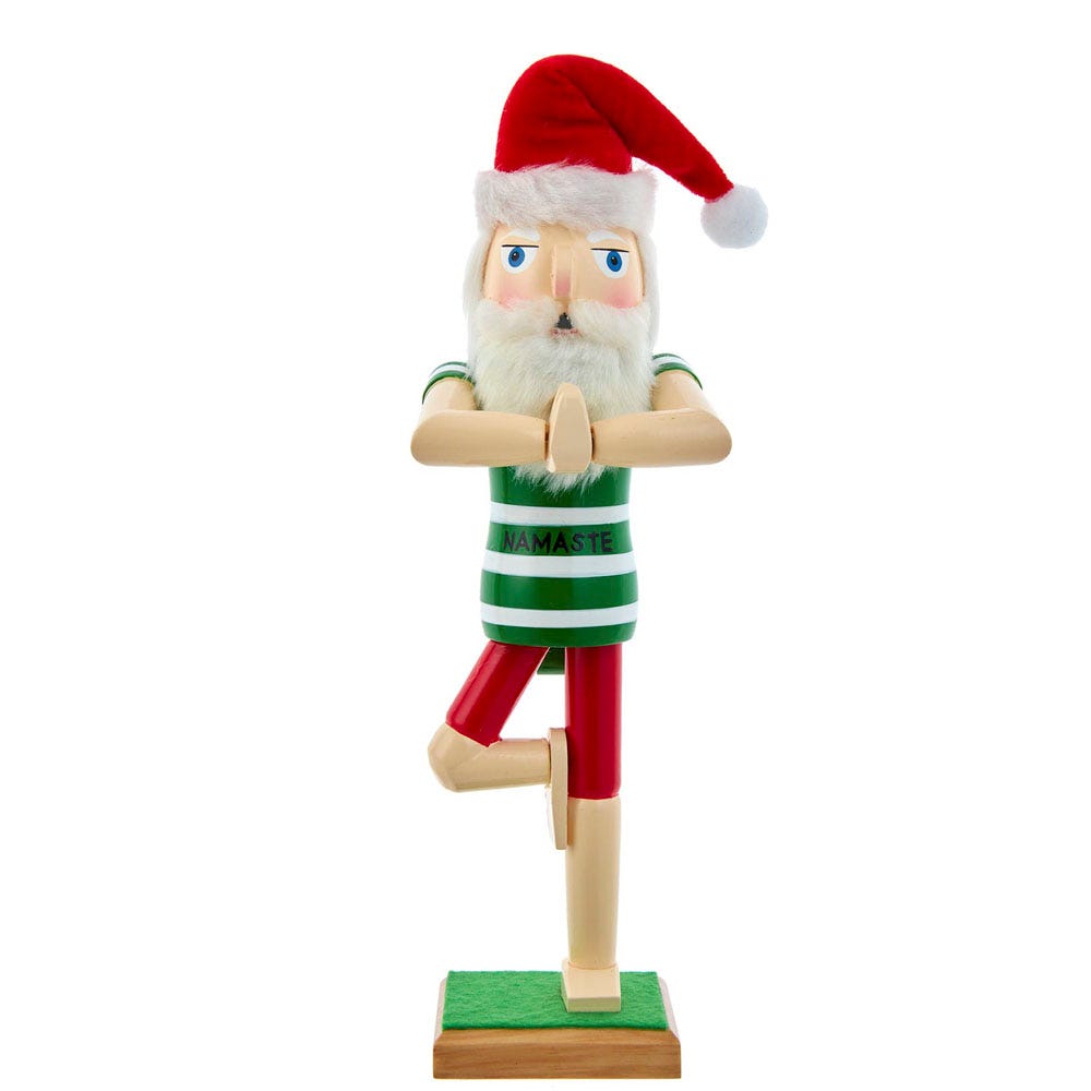 Kurt S. Adler 15-Inch Wooden Yoga Santa Nutcracker