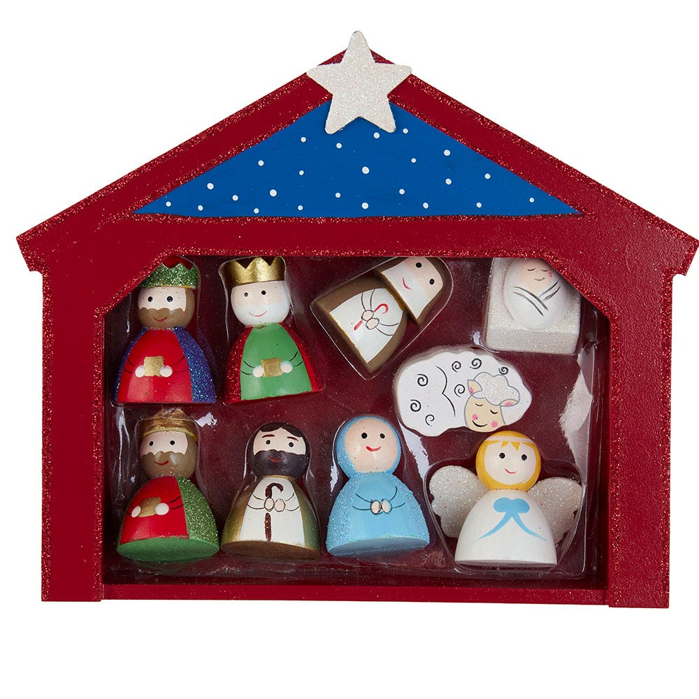 9" Mini Nativity Set with 9 Figures & Stable | Kurt Adler