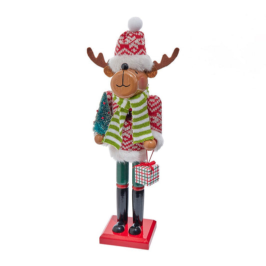 Kurt Adler 15-inch Wooden Reindeer Nutcracker