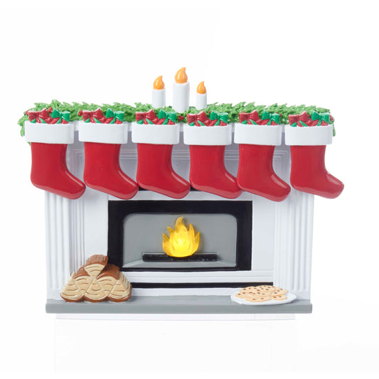 7.87" Fireplace Tabletop with Stockings, 7-Piece Set | Kurt Adler