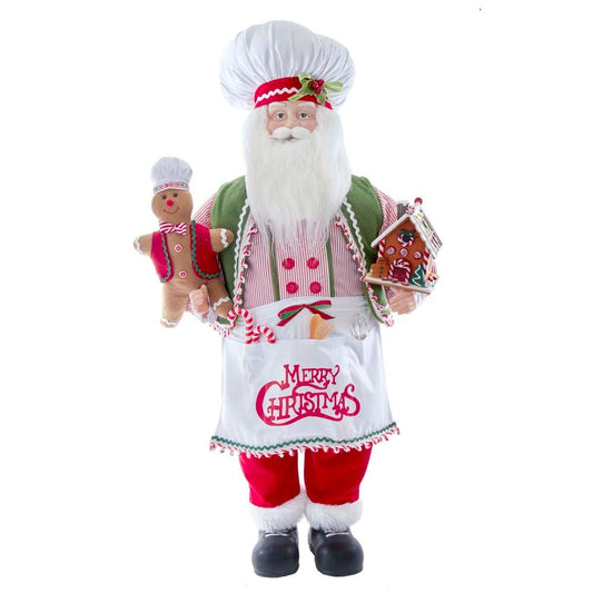 40" Christmas Chef Santa With Gingerbread | Kurt Adler Display