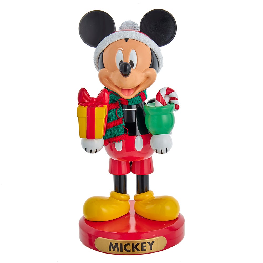 Disney DN6211L Mickey Mouse with Present Nutcracker, Multi-Colored