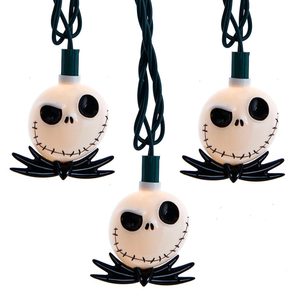 Kurt S. Adler 10 Nightmare Before Christmas Jack Skellington Light Set, 11.5-Foot, Multi-Colored