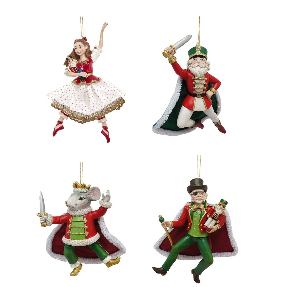 Kurt Adler 6 Inch Resin Nutcracker Suite Set of 4