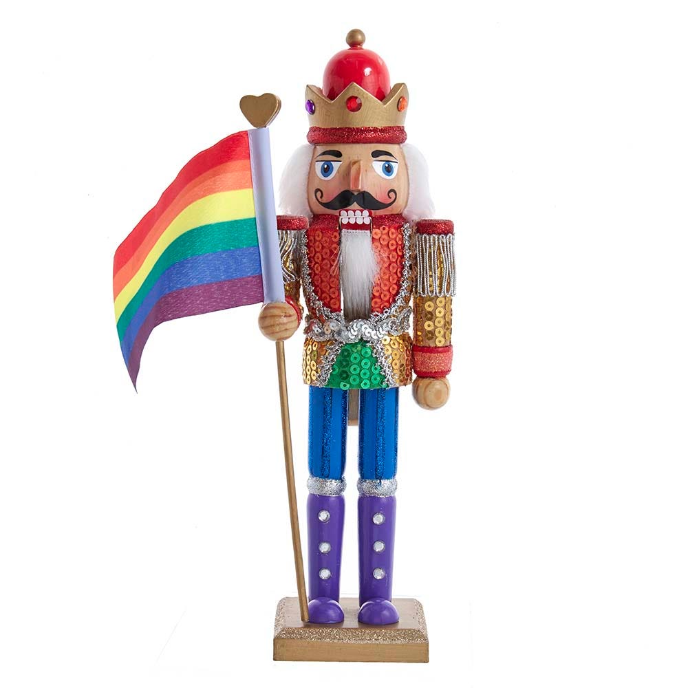 Kurt S. Adler F2088 Wooden Gay Pride Nutcracker, 12-Inch, Multi-Colored