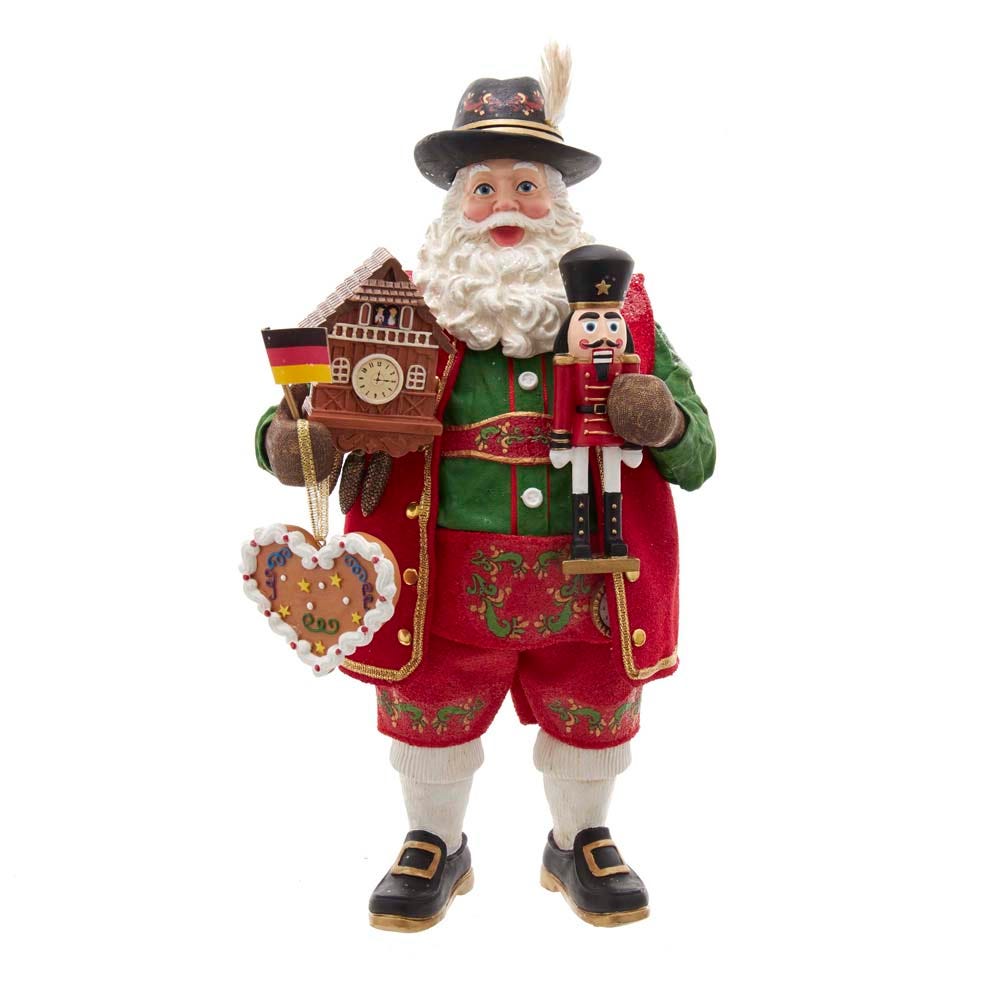 11-Inch Fabriché Musical German Santa, Multicolor