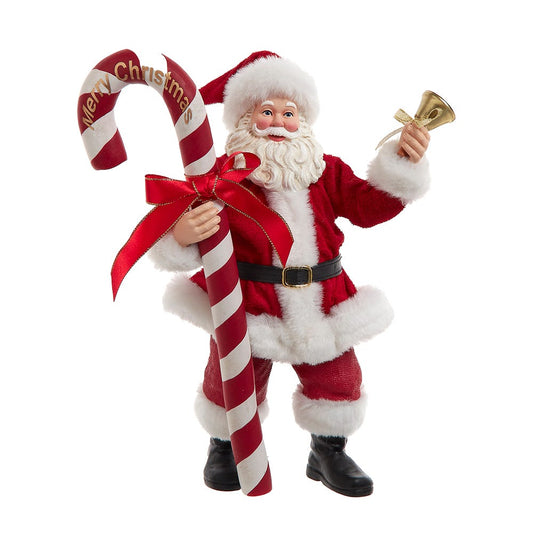 Kurt Adler 10.5-inch Fabriché™ Santa with Oversized Candy Cane