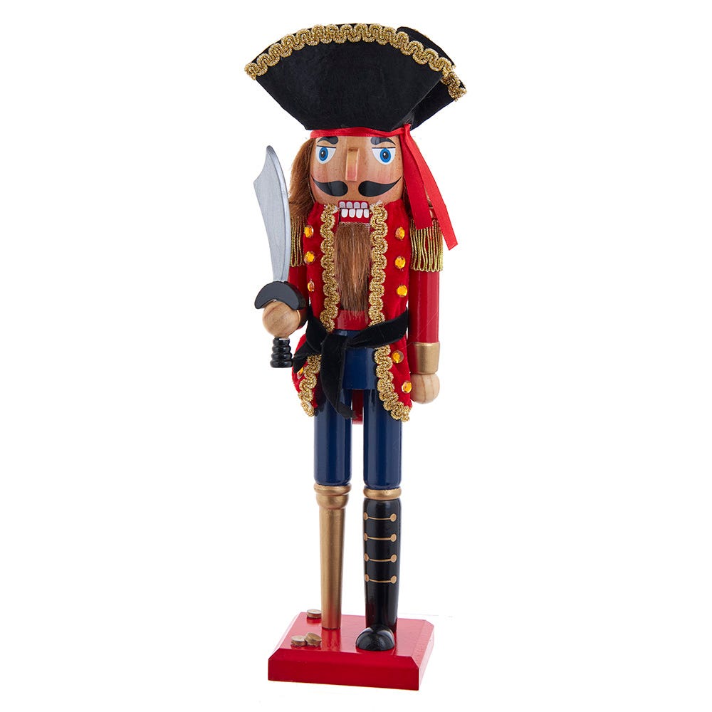 15" Wooden Pirate Nutcracker with Peg Leg | Kurt Adler