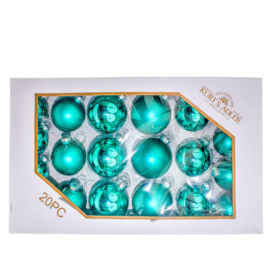 60-80MM Shiny and Matte Teal Balls, 20 Piece Set