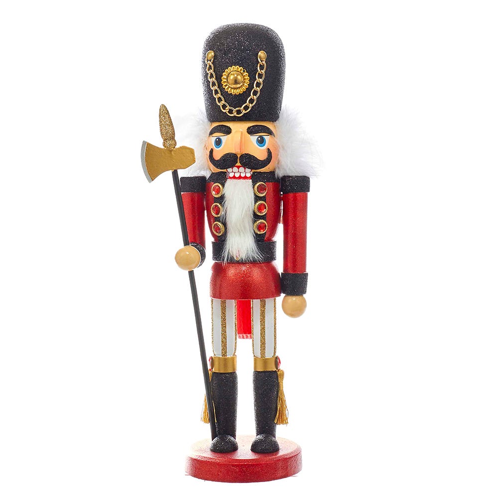 Kurt Adler HA0373 15" Hollywood Red & Black Soldier Nutcracker