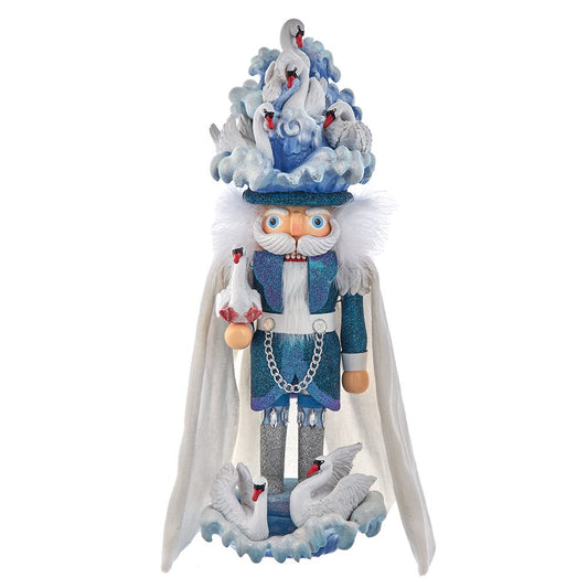 Kurt Adler 18-Inch Hollywood 7 Swans Swimming Nutcracker,Blue