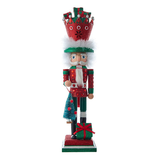 Kurt Adler 18-inch Hollywood Nutcrackers™ Red & Green with Presents Crown Nutcracker