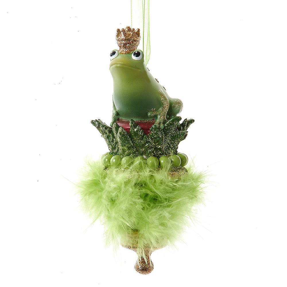 Kurt Adler 6.25-inch Holly Hats™ Frog Prince Ornament