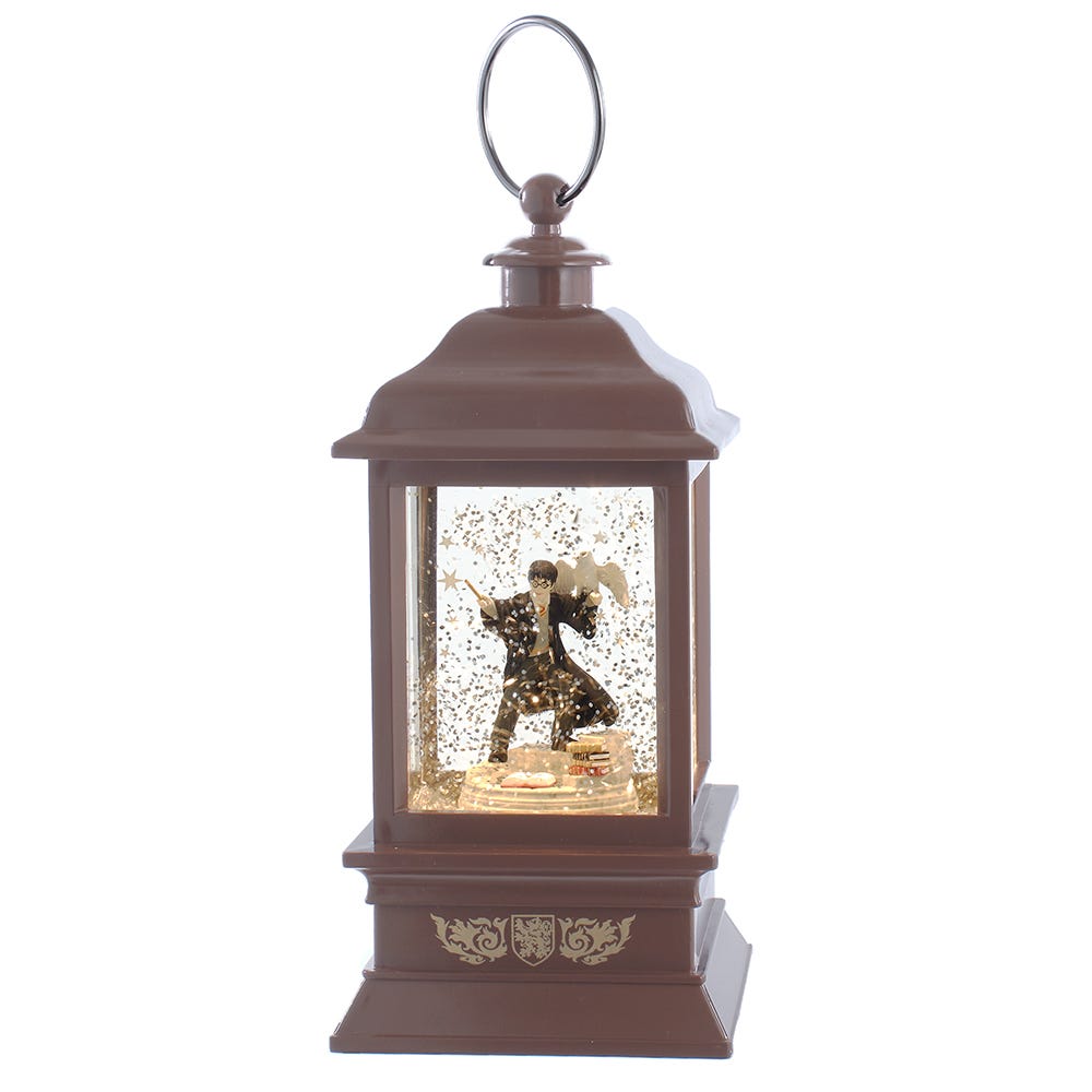 Harry Potter Kurt Adler 9-Inch Battery-Operated Spinning Musical LED Lantern Table Piece, Brown