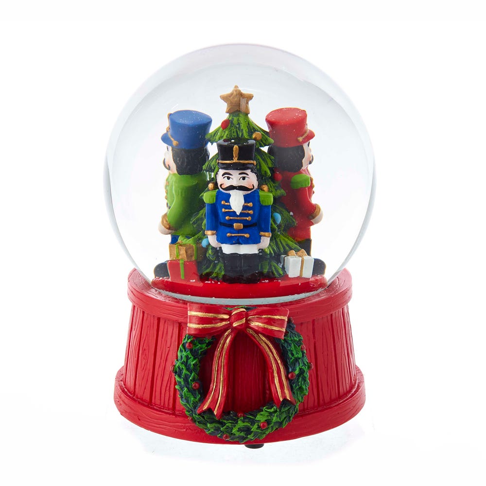 Kurt S. Adler J3257 100mm Wind-Up Musical Nutcracker Snow Globe