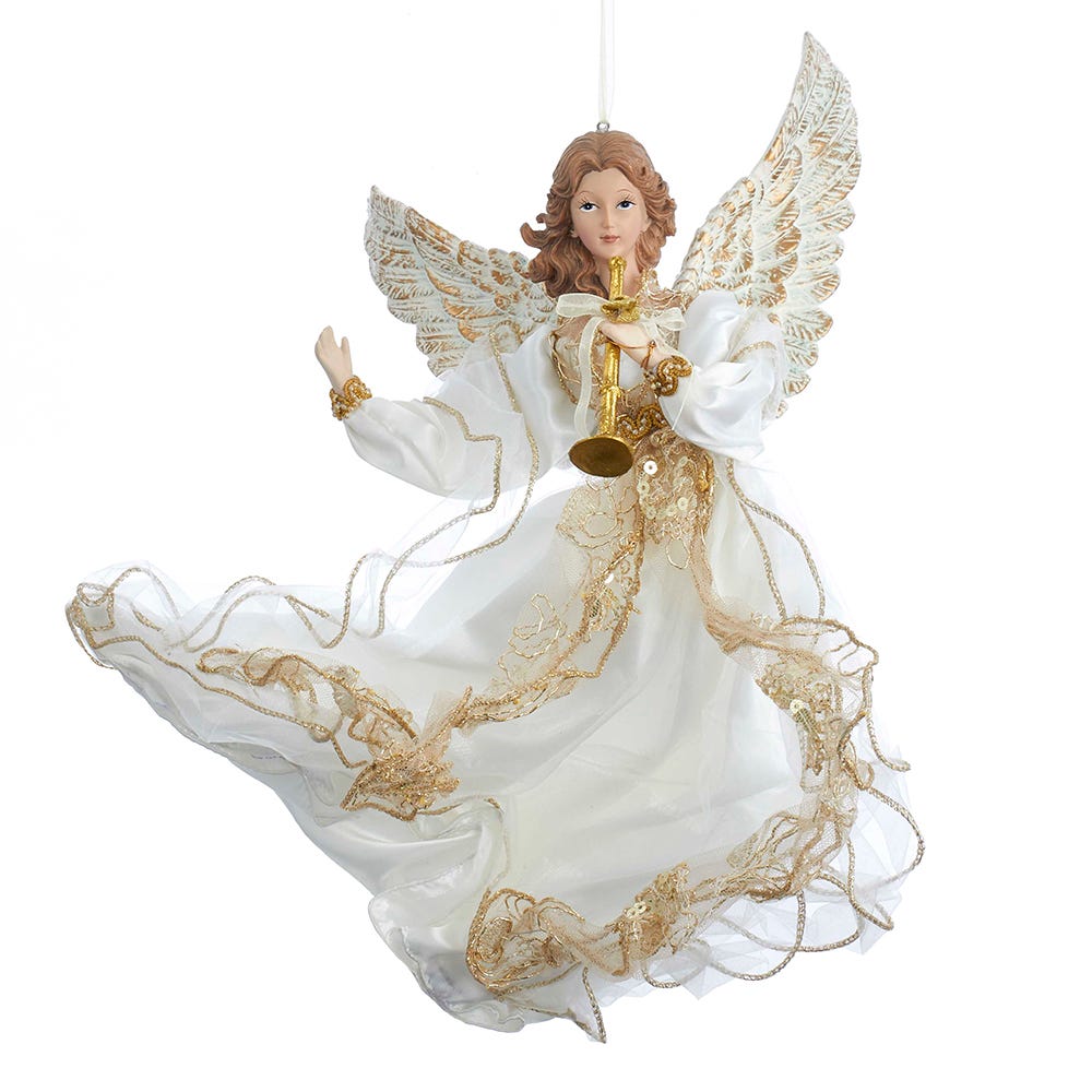 Kurt S. Adler J6064 Ornament, Ivory, White, Gold