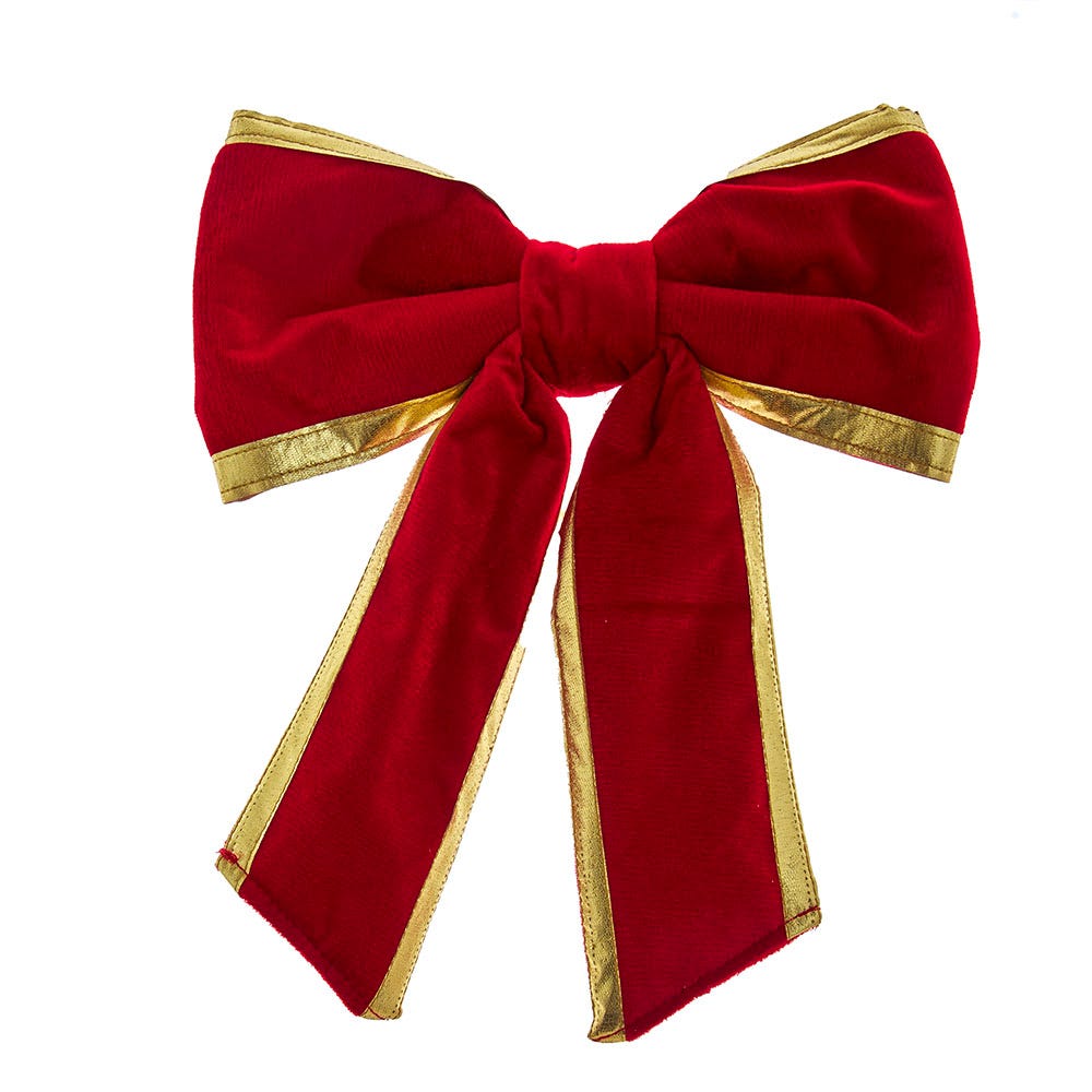 12-Inch Red and Gold Bow