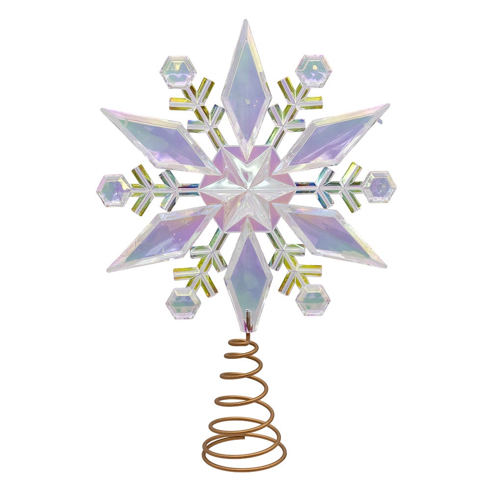 Kurt Adler 12.75-inch Iridescent Snowflake Treetop