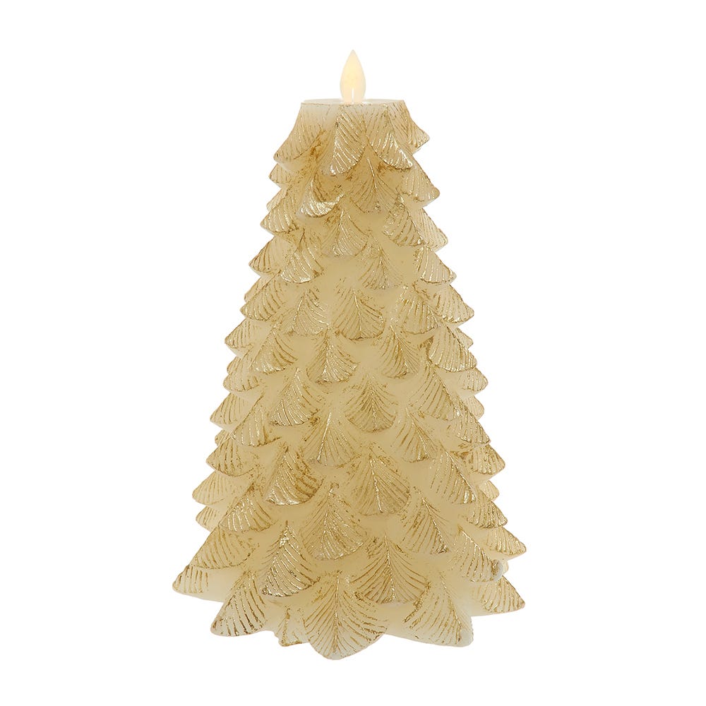 Kurt S. Adler Kurt Adler 9-inch Battery Operated Gold Christmas Tree LED Flicker Flame Candle