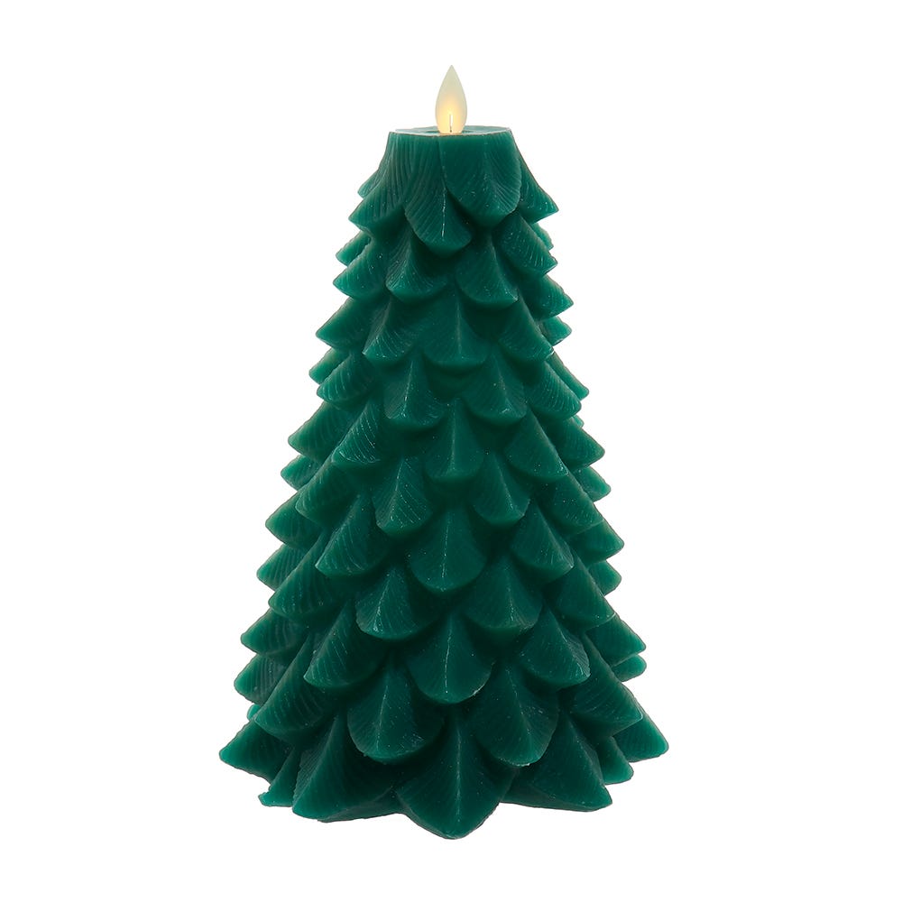 Kurt S. Adler Kurt Adler 9-inch Battery Operated Green Christmas Tree LED Flicker Flame Candle