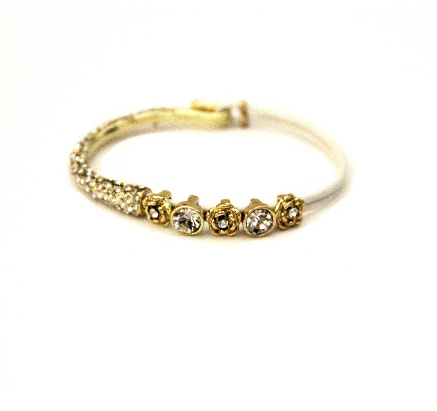 Kurt Adler White/Gold Crystal Charm Bracelet