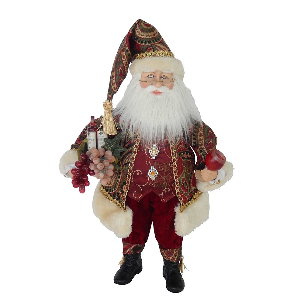 18" Kringle Klaus Wine Santa | Kurt Adler