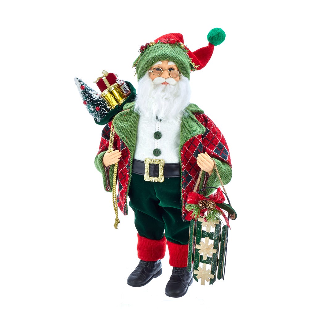 18" Kringle Klaus Red/Green Santa with Gifts | Kurt Adler