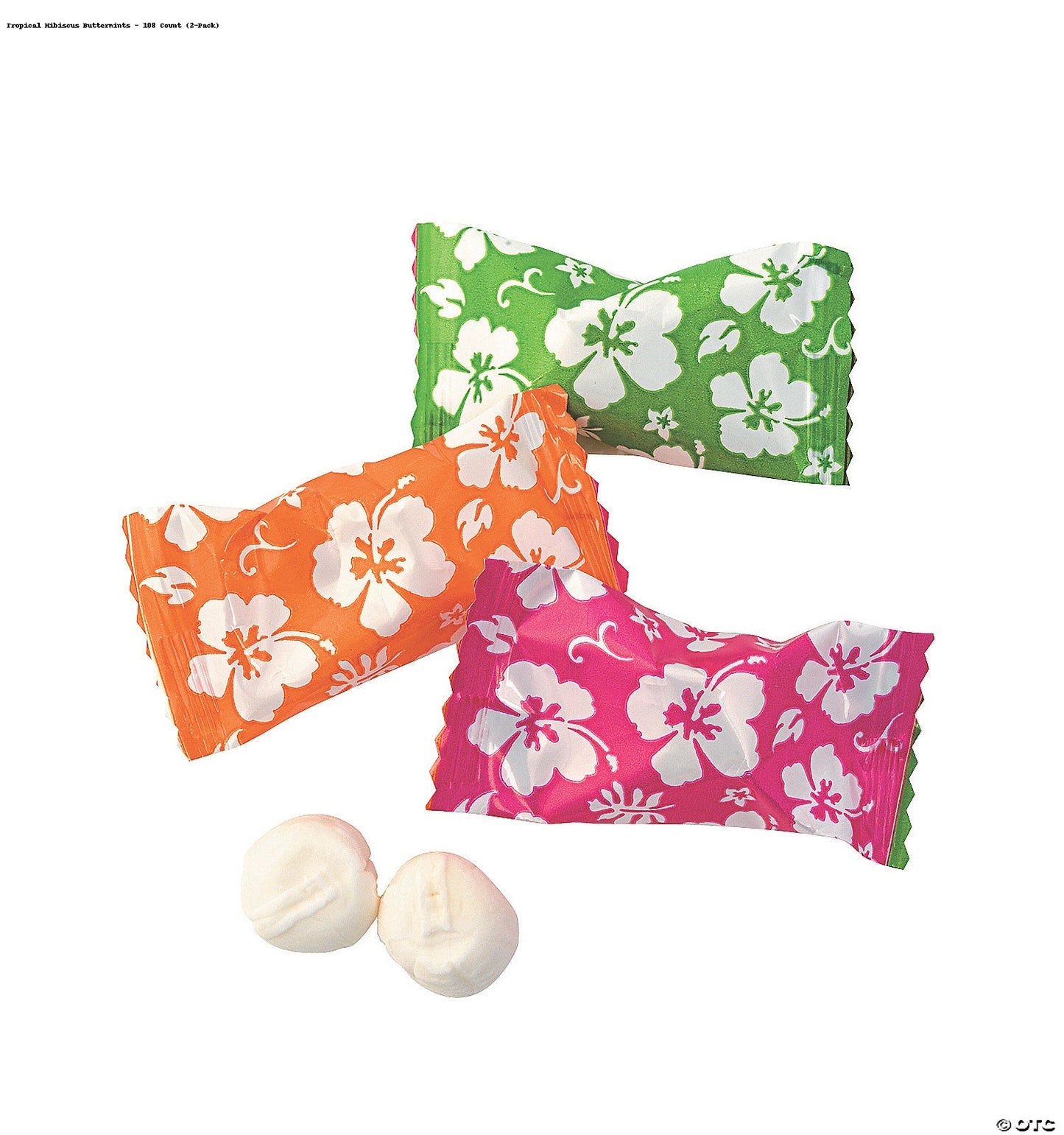 Hibiscus Buttermints 216ct – Hawaii Candy for Hawaiian Party, Beach Themed Candy Buffet, Moana Party Favors, Tropical Aloha Mints, Buttermints Individually Wrapped in Bulk