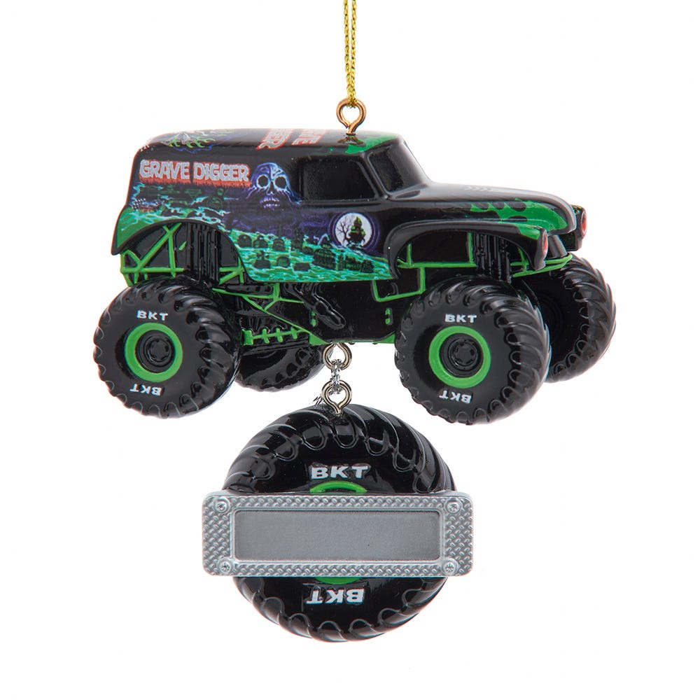 Kurt Adler 3.5 Inch Monster Jam Grave Digger Ornament for Personalization