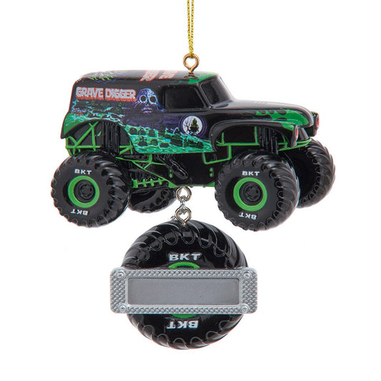 Kurt Adler 3.5 Inch Monster Jam Grave Digger Ornament for Personalization
