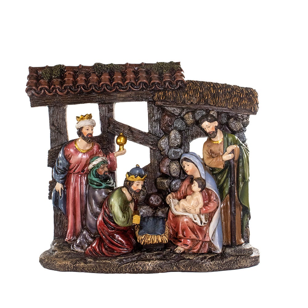 Kurt S. Adler 10-Inch Resin Nativity Scene Table Piece
