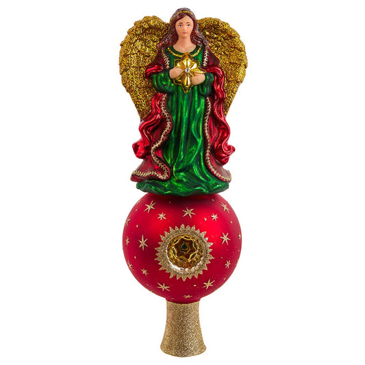 Kurt Adler 15.75-Inch Finial Angel Treetop with Reflector