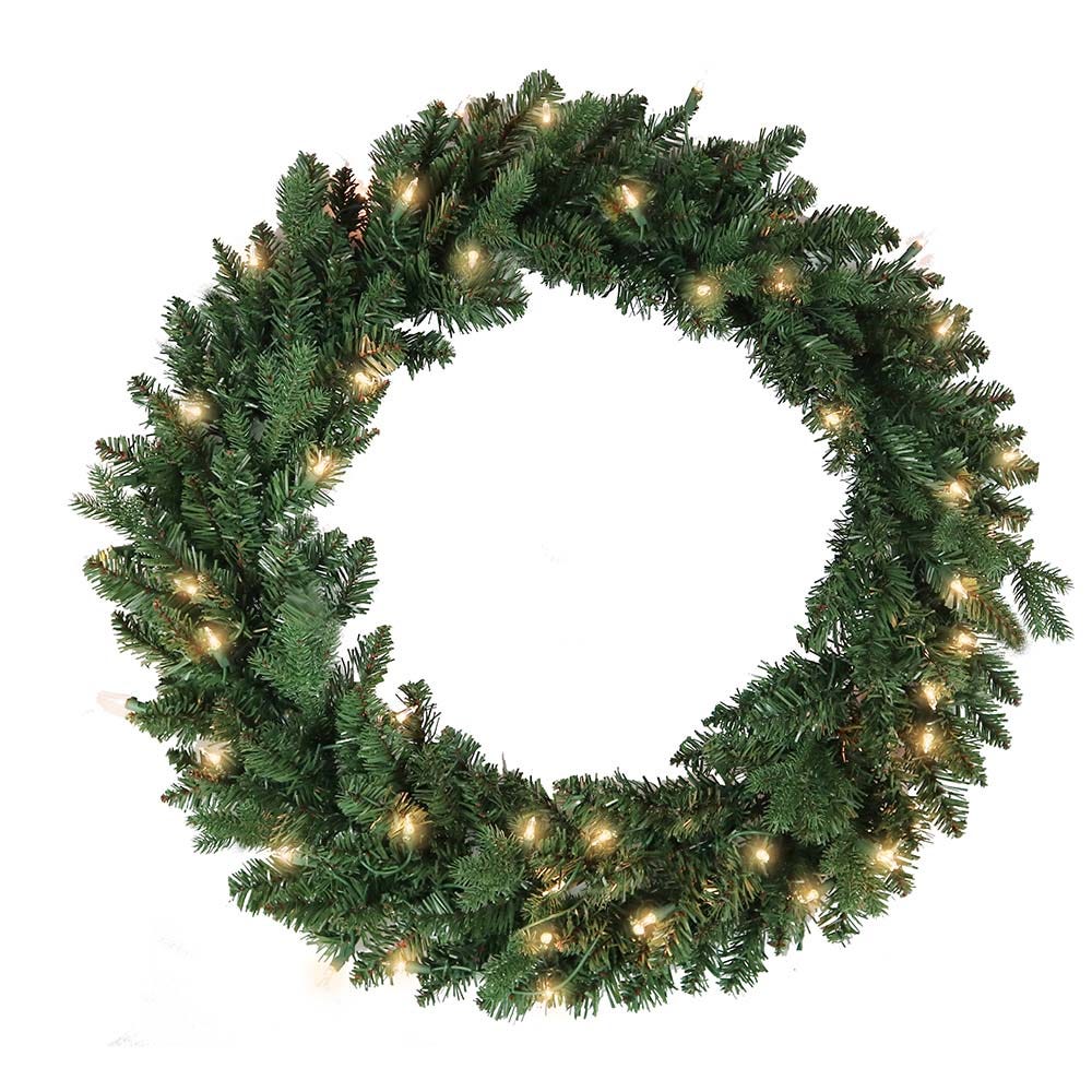 30" Pre-Lit Clear Jackson Pine Wreath | Kurt Adler