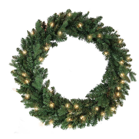 30" Pre-Lit Clear Jackson Pine Wreath | Kurt Adler