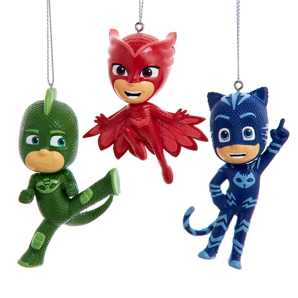 Kurt S. Adler PJ1231 PJ Masks Red, Green, and Blue 3.5 Inch Acrylic Hanging Christmas Decoration Ornament 3 Piece Set