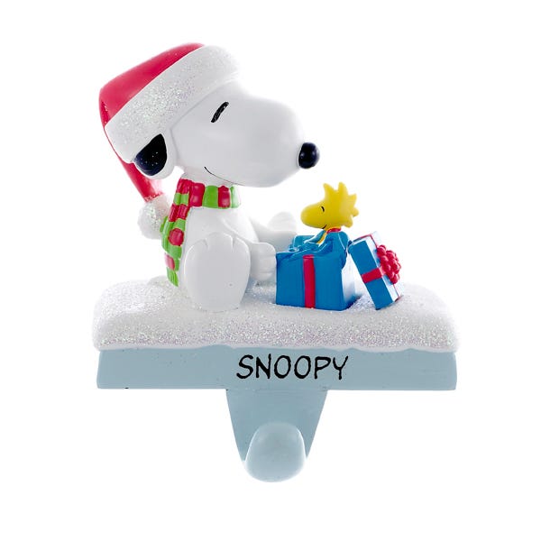 Peanuts Kurt Adler Snoopy and Woodstock Stocking Holder, 4.6-Inch